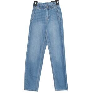 NWT American Eagle Womens Jeans Paper Bag Waist Pockets Zip Fly Blue Size 0 EY